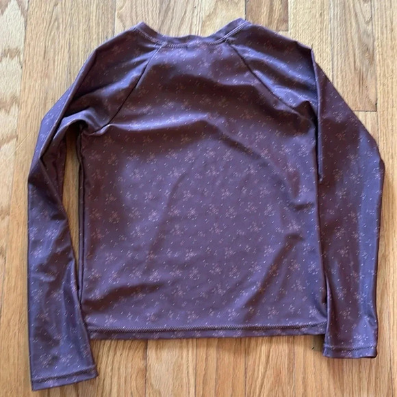 Jamie Kay sz 6 brown floral print rash guard never worn small thread flaw shown - Picture 4 of 6